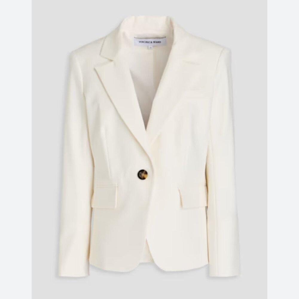 veronica beard cutaway dickey jacket in white linen
